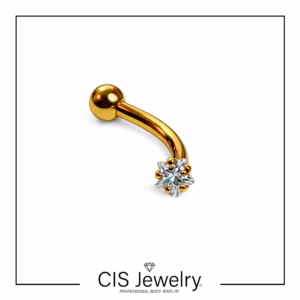 Piercing Banana con un top estrella zirconia y una bola básica