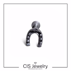 Piercing Labret con top herradura de la suerte