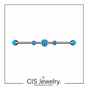 Piercing Industrial ópalos azules