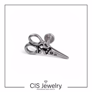 Piercing Labret con top tijera costurera