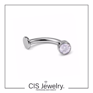 Piercing Floating navel (ombligo) y disco de zirconia blanca