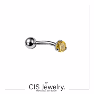 Piercing Floating navel (ombligo) y zirconia amarilla engarsada
