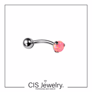 Piercing Floating navel (ombligo) y ópalo rosa engarsado