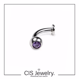 Piercing Floating navel (ombligo) y bola de zirconia violeta