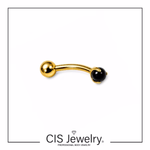 Piericng Floating navel (ombligo) y piedra natural onix anodizado oro