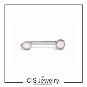Piercing Surface con top gota y disco de ópalos