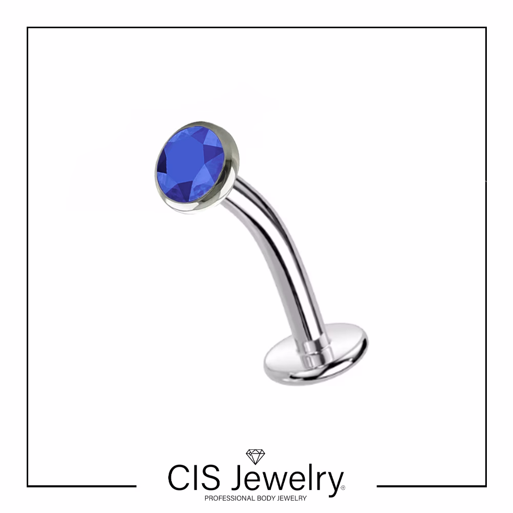 Piercing Floating navel (ombligo) y disco plano simple y de zirconia - Imagen 2