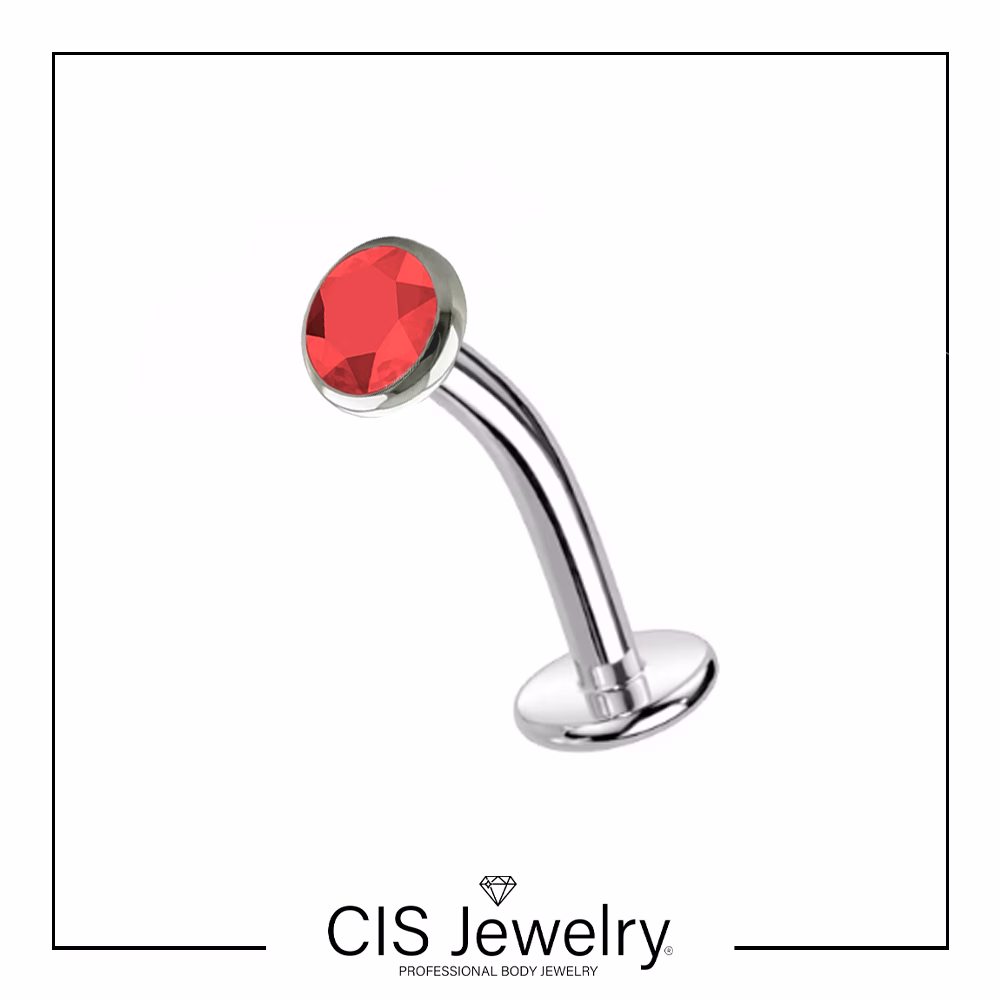 Piercing Floating navel (ombligo) y disco plano simple y de zirconia - Imagen 3